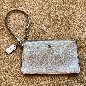 Silver Coach Wristlet